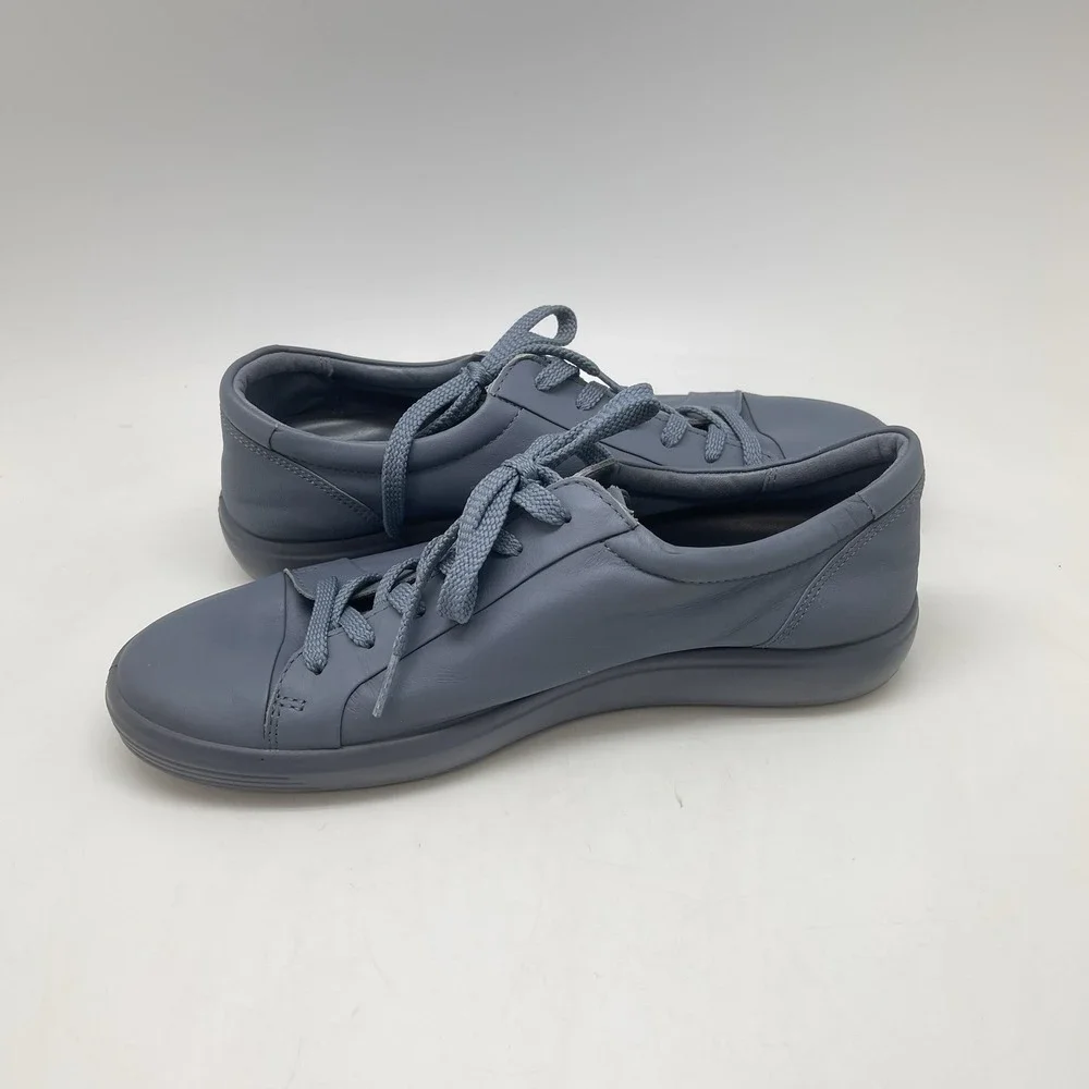 Ecco Soft 7 Mono 2.0 Sneakers Womens 10 Blue Leather Lace Up Casual Comfort Shoe